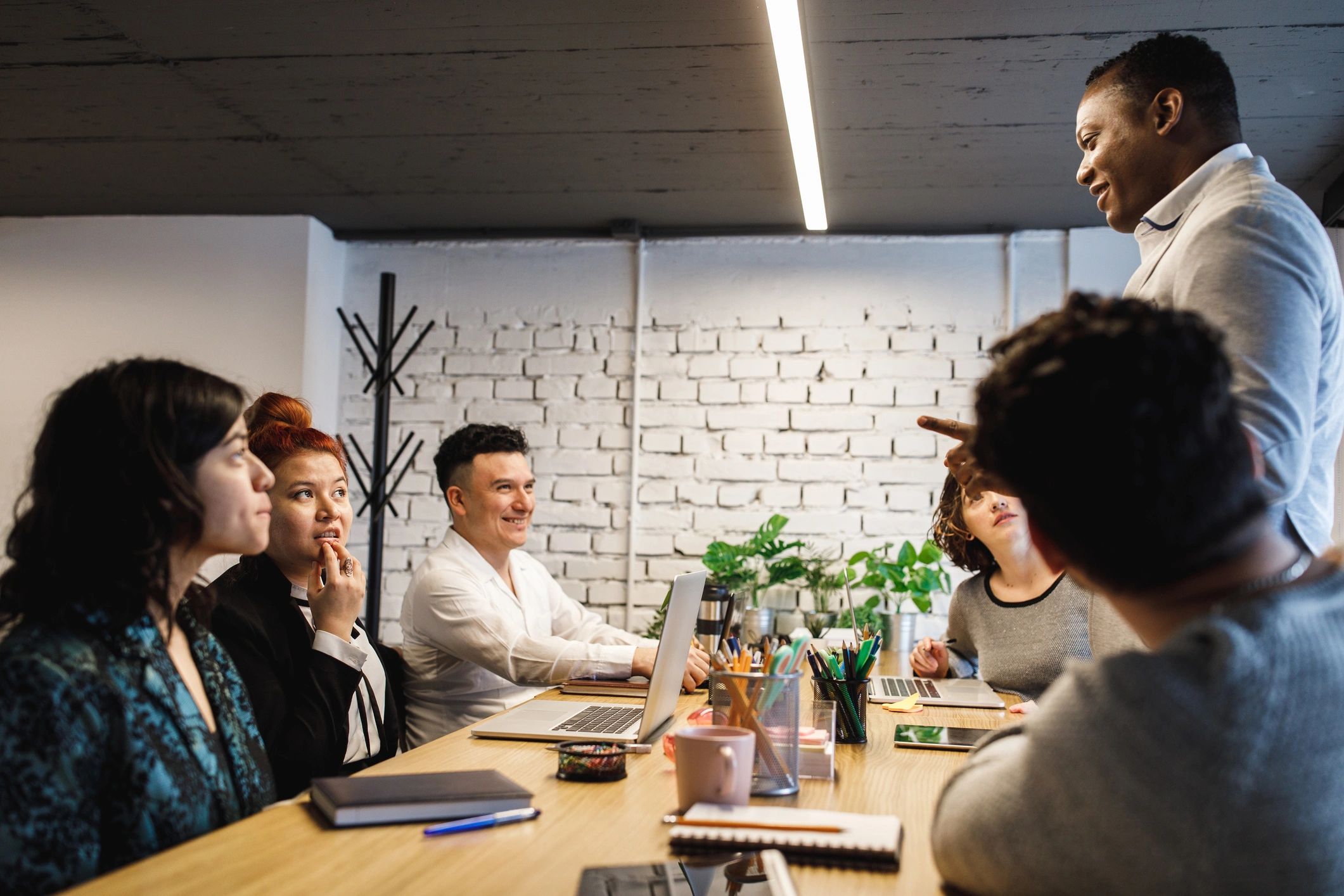 Group meeting in a professional talent agency office